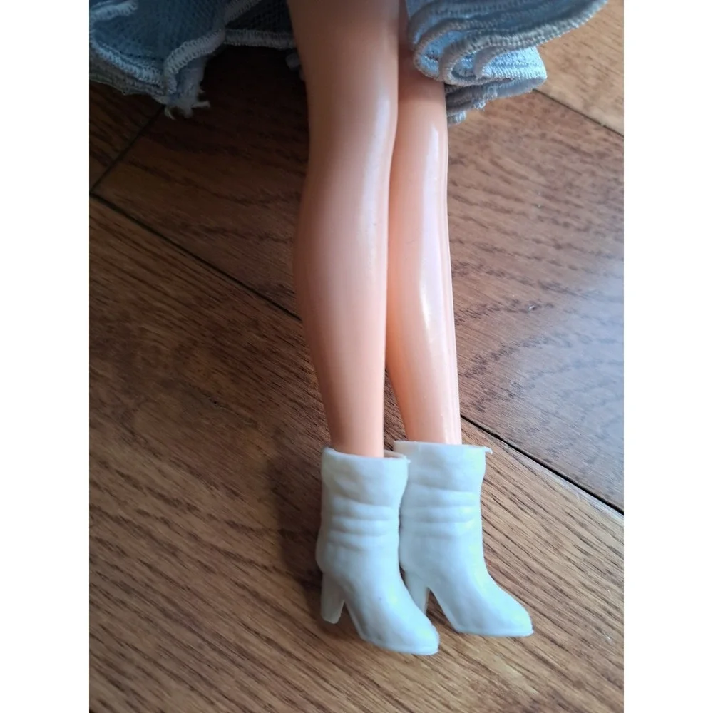 Mattel Inc. Barbie Girl Doll Blue Dress White Boots 1966 Made  Phillipines VTG